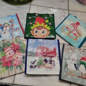 Lock & Lock Colorful Holiday Christmas Gift Bag Lot Of 6 Piece NEW